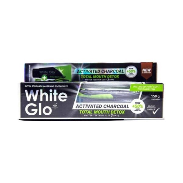 معجون أسنان وايت جلو بالفحم النشط لتنظيف الفم الشامل 150 جم